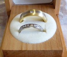 handmade his and hers yellow and whote gold wedding band rings handmade his and hers yellow and whote gold wedding band rings